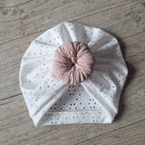 Turban nœud, buns ou simple en jersey ajouré extensible 3 couleurs